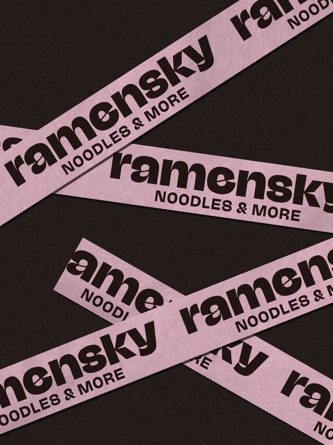 Ramensky noodles text on tape