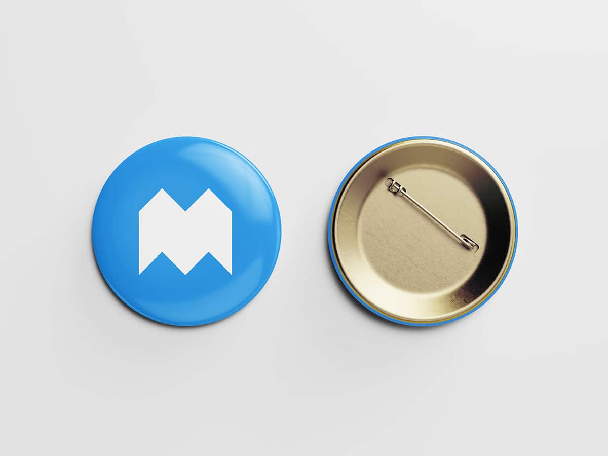A free pin button mockup