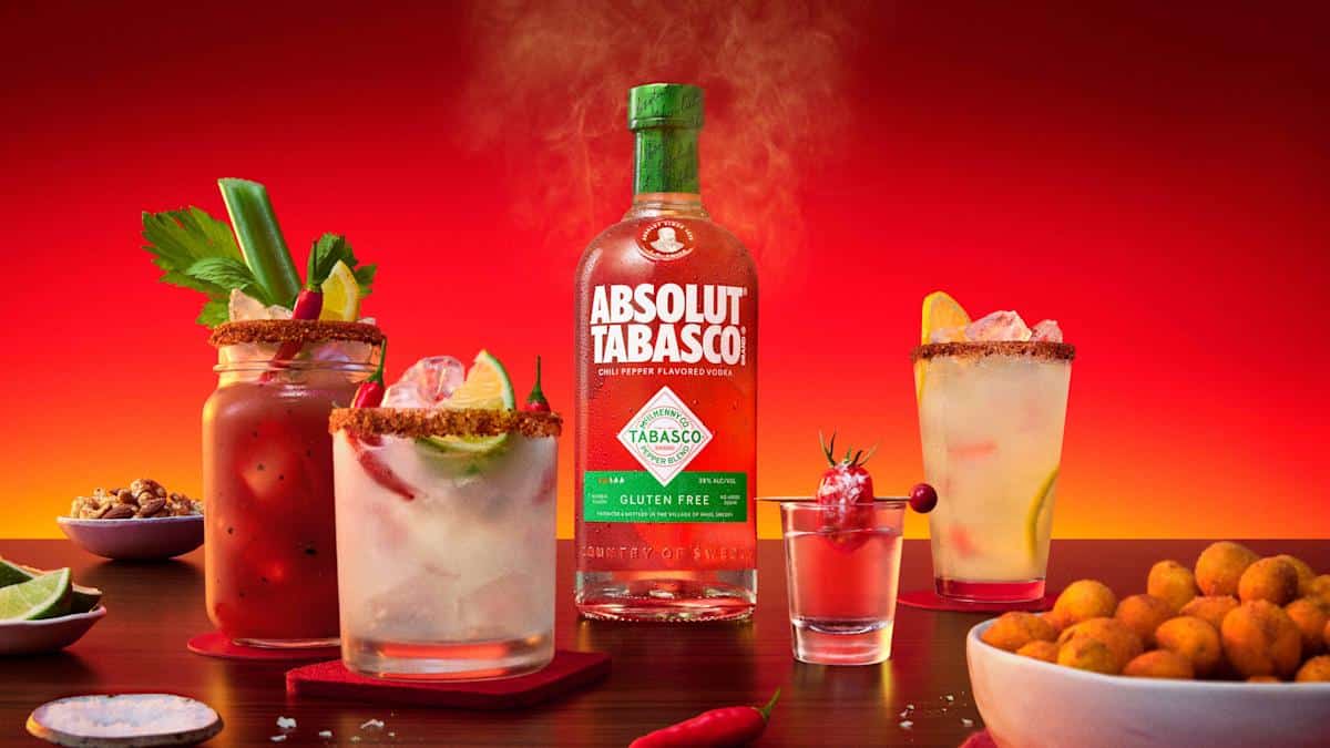 Absolut Vodka and Tabasco drinks