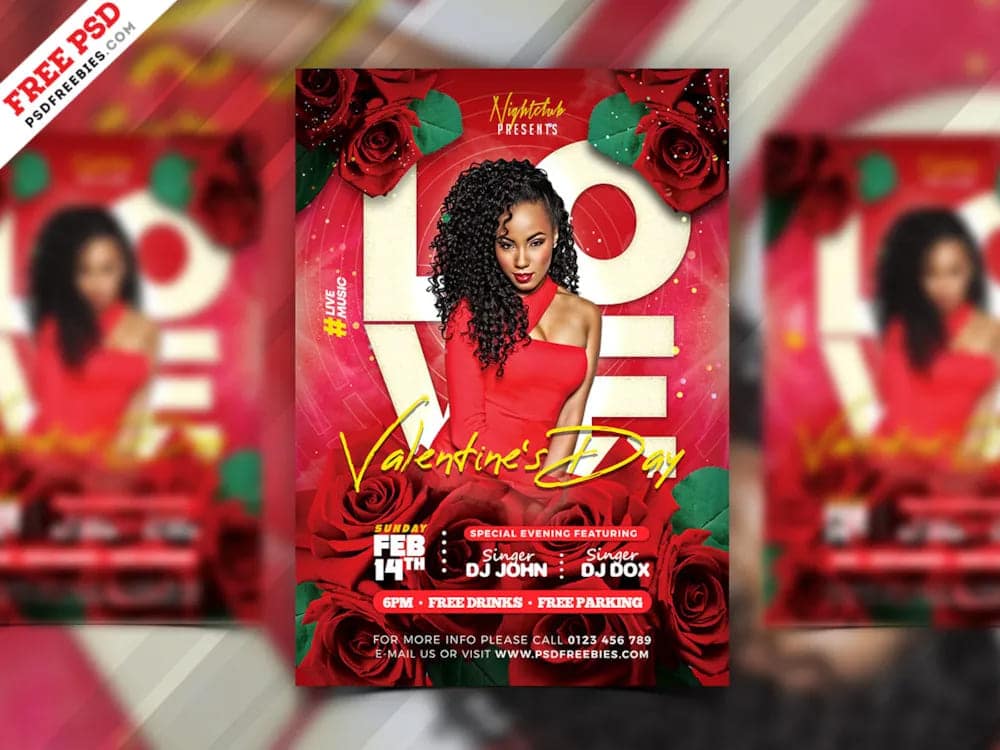Beautiful Valentine's Day flyer design