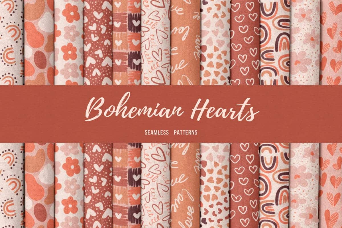 A Bohemian Hearts patterns collection