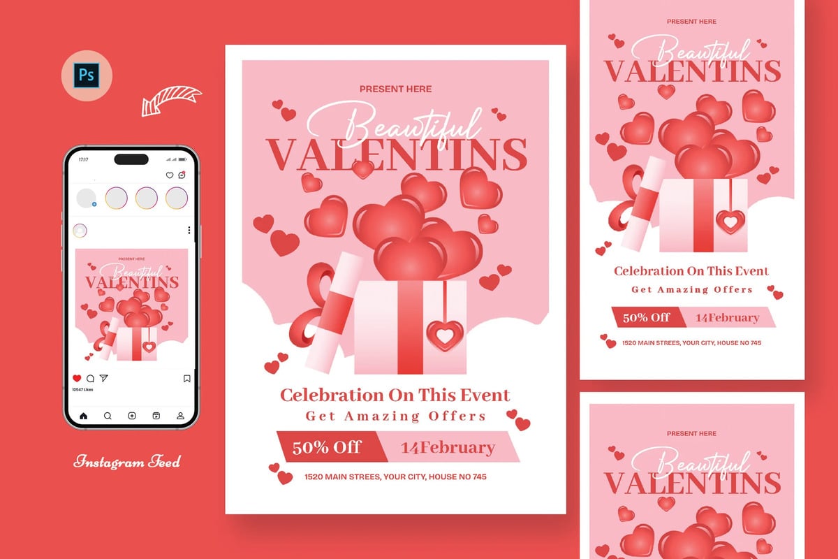 A Bouquets Valentines Day Flyer