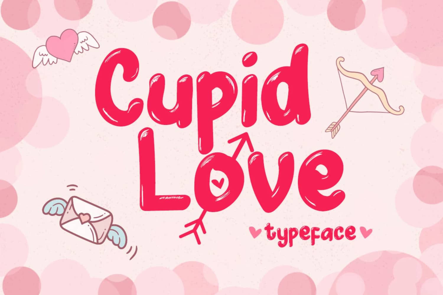 A cupid love valentine day font