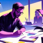 Designer create a portfolio