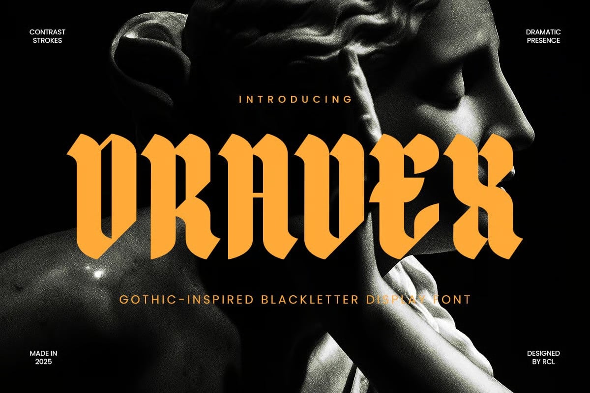 A Gothic-inspired Blackletter display font