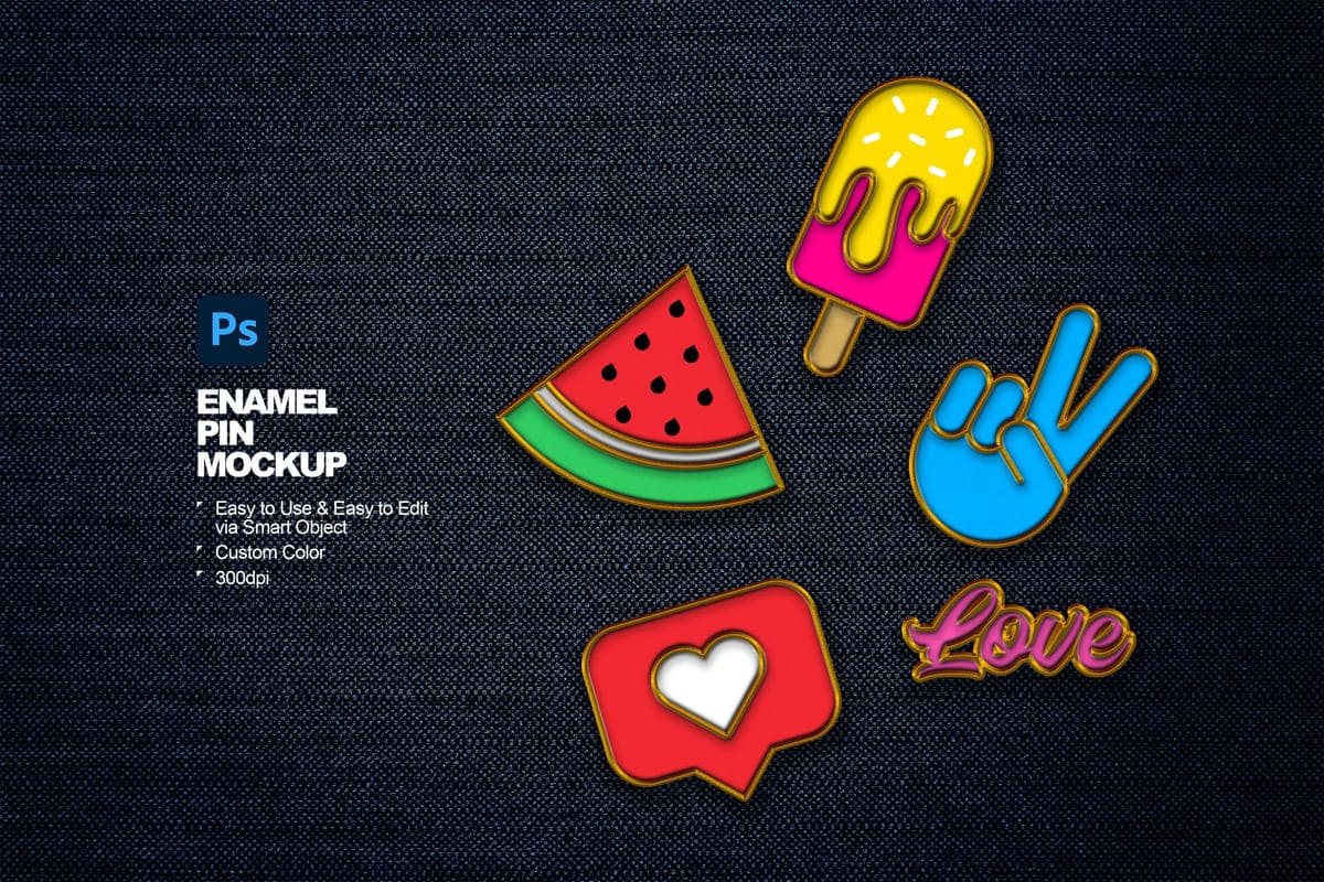 An enamel pin mockup