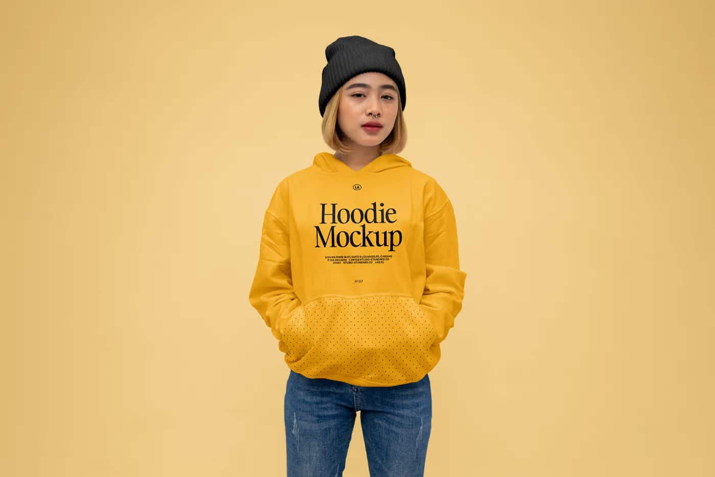 A free girl hoodie mockup