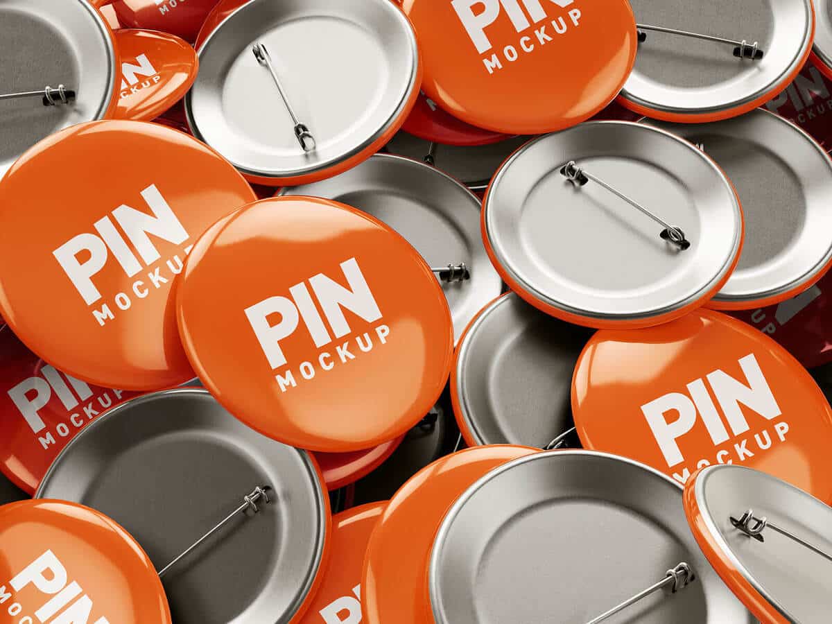 A free pin badge mockup set