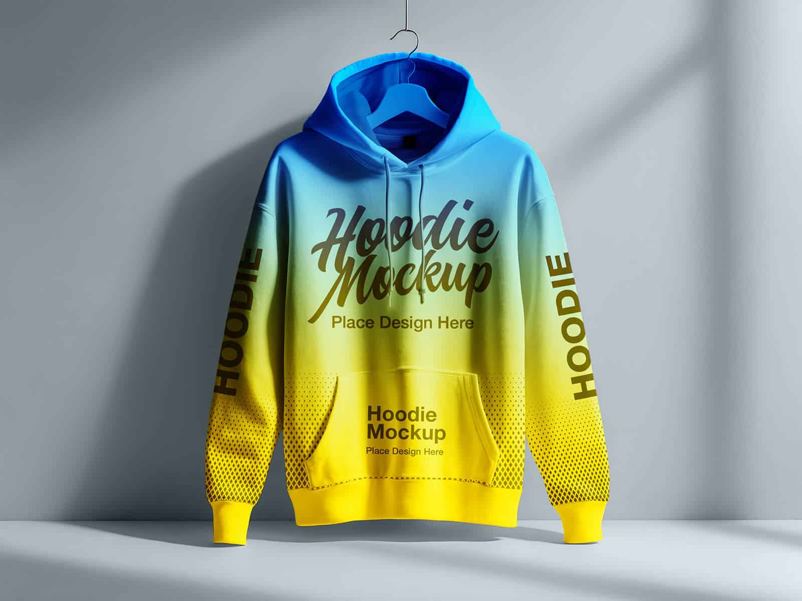 A free long-sleeved hoodie mockup