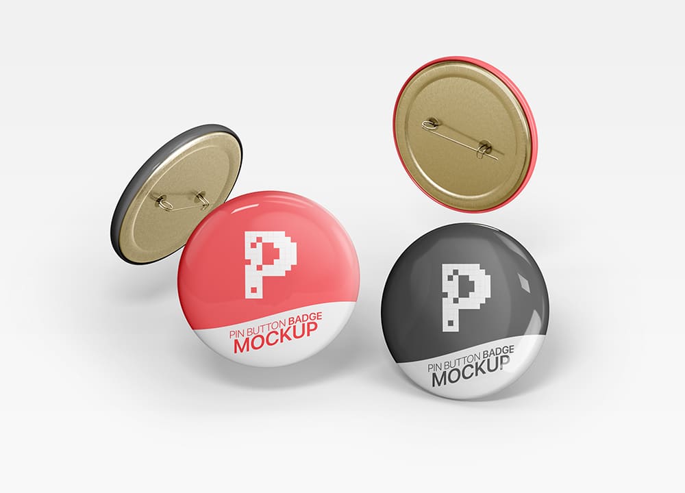 A free pin button badge mockup