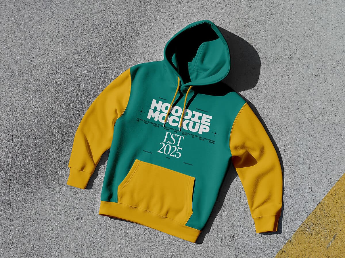 A free top view hoodie mockup