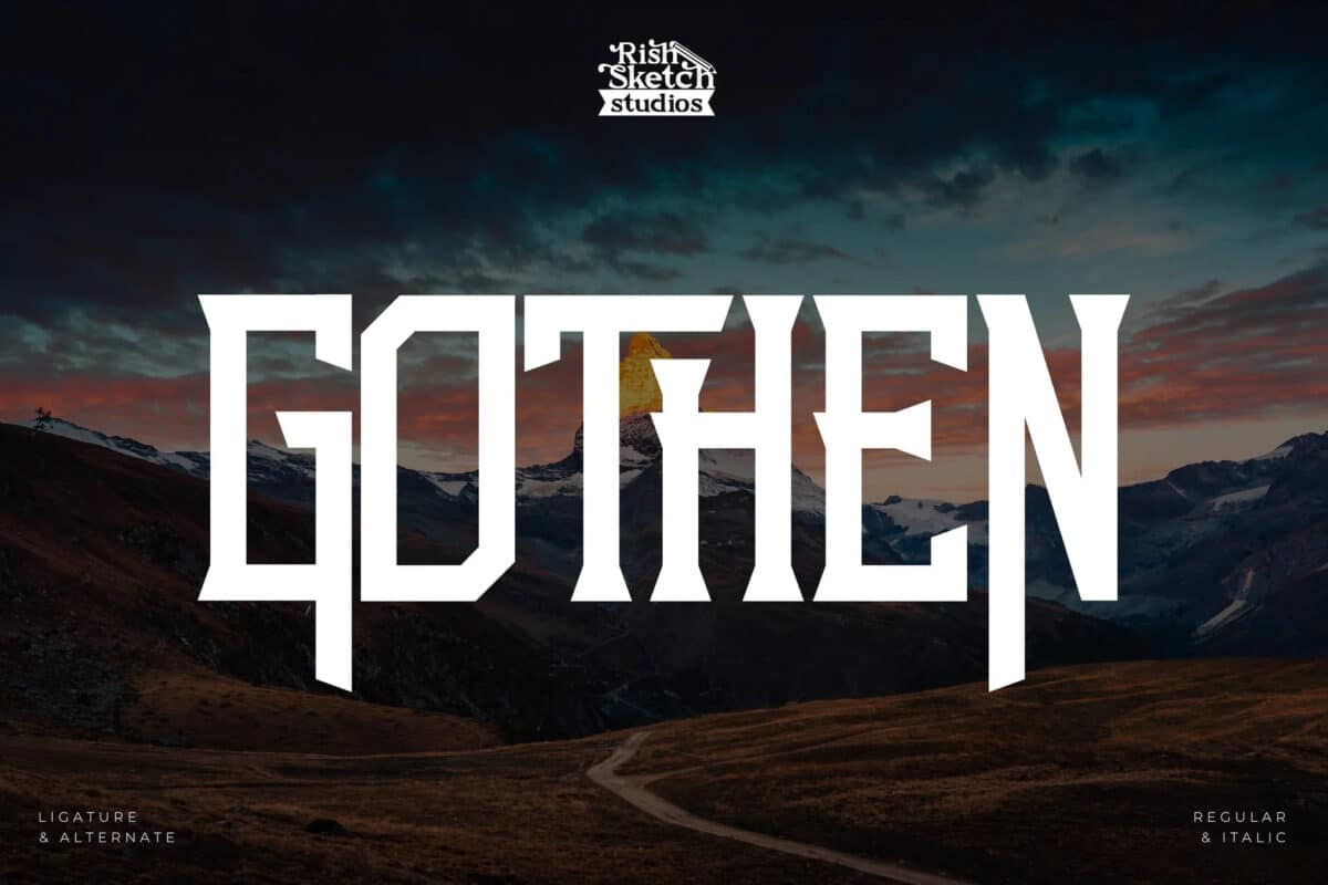 A display Gothic theme font