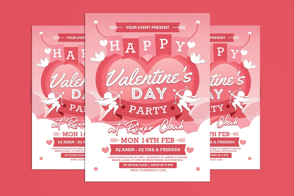 Happy Valentine's Day Flyer Template