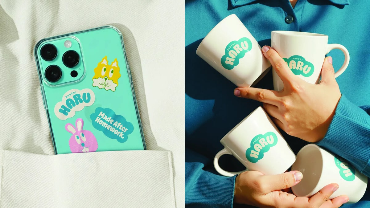 Haru smartphone and cups