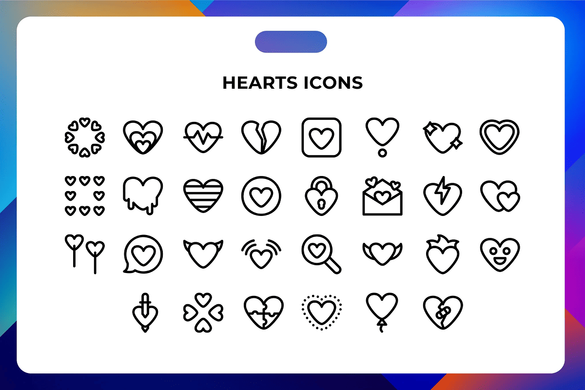 Hearts and Valentine icons
