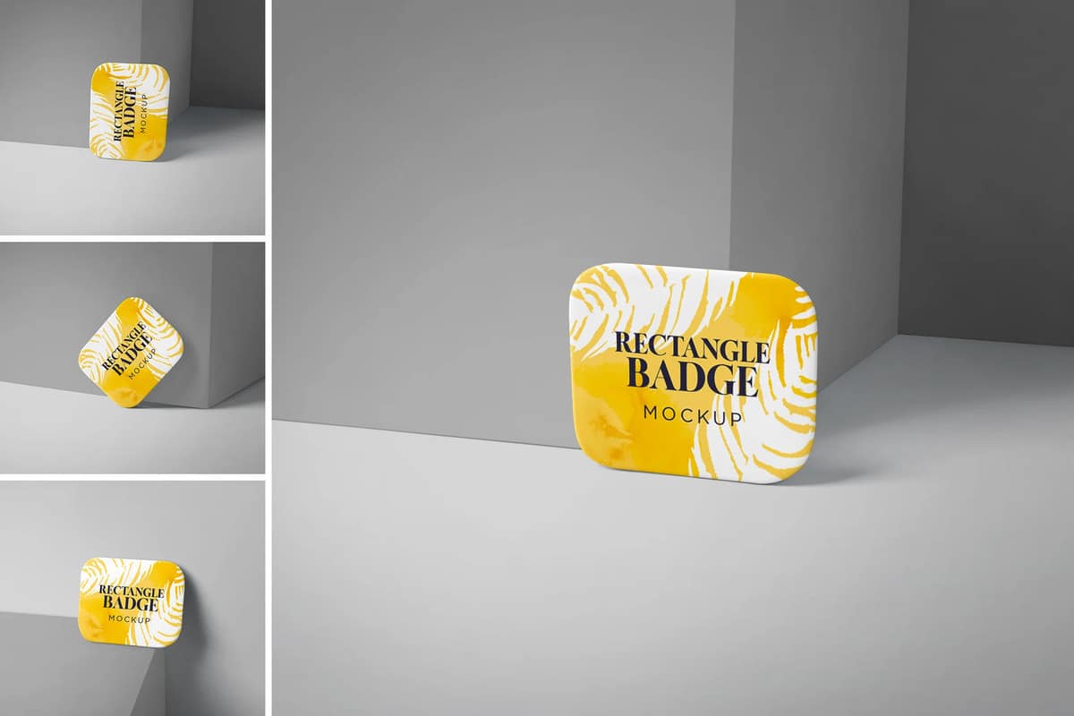 A rectangle pin badge mockup