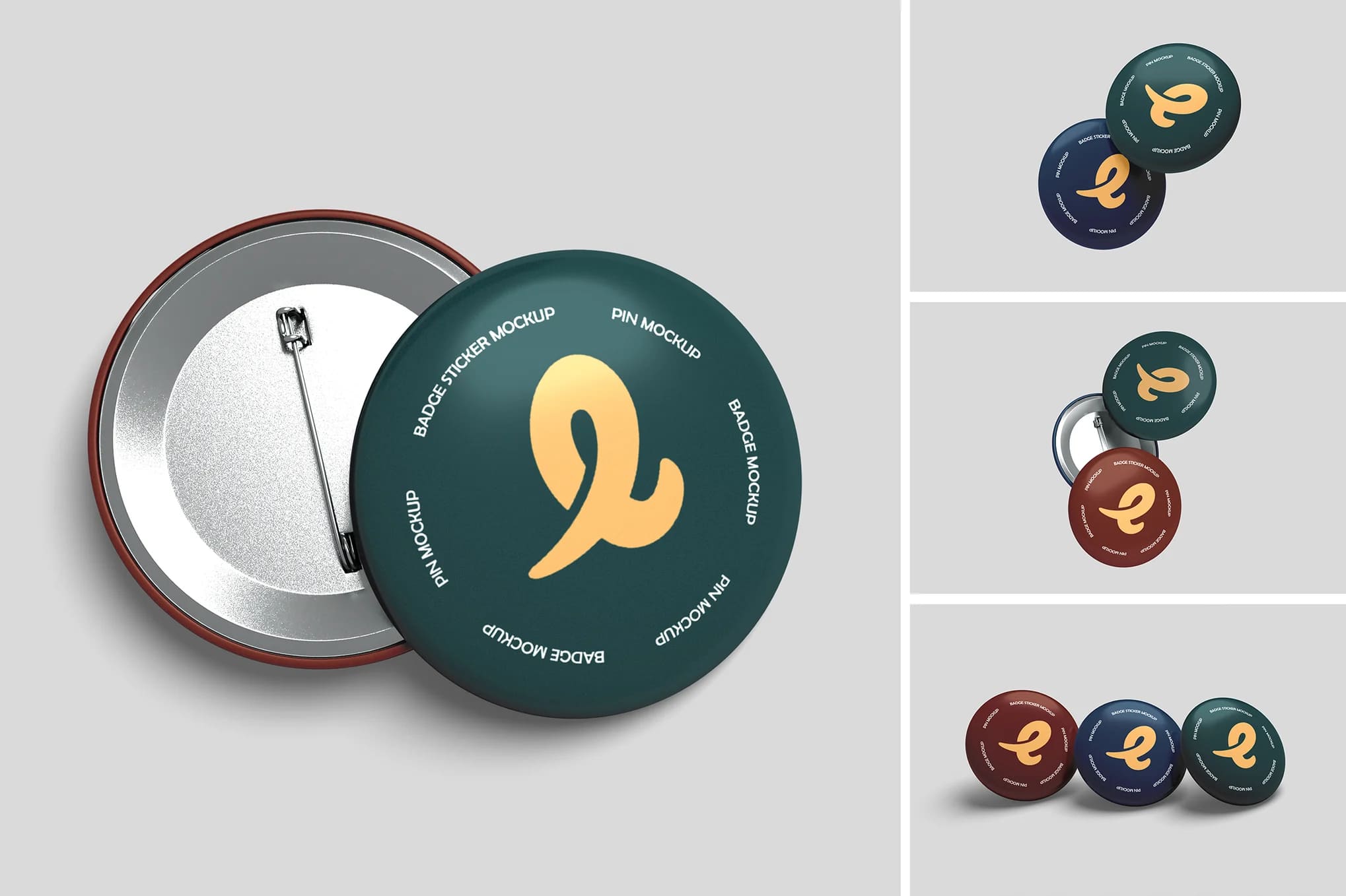 High quality pin mockup set
