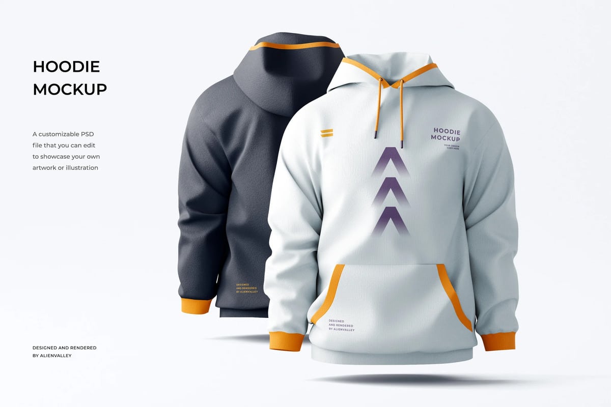 A realistic hoodie mockup template