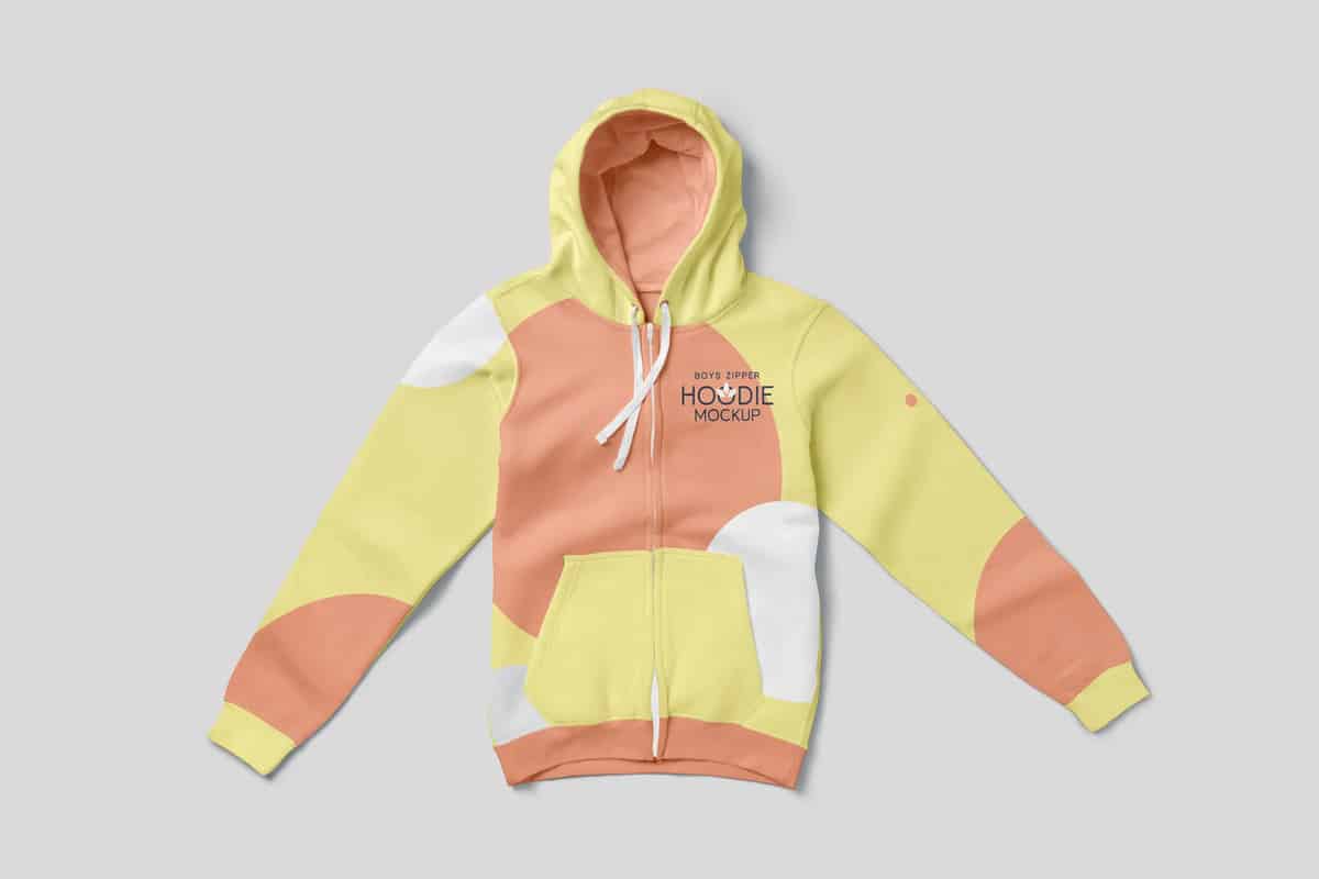 A high-quality zipper hoodie mockup set