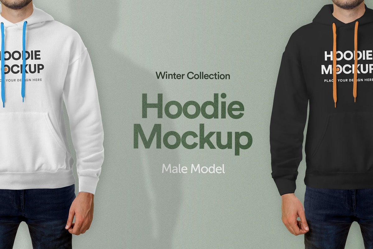 A Male Model Hoodie Mockup