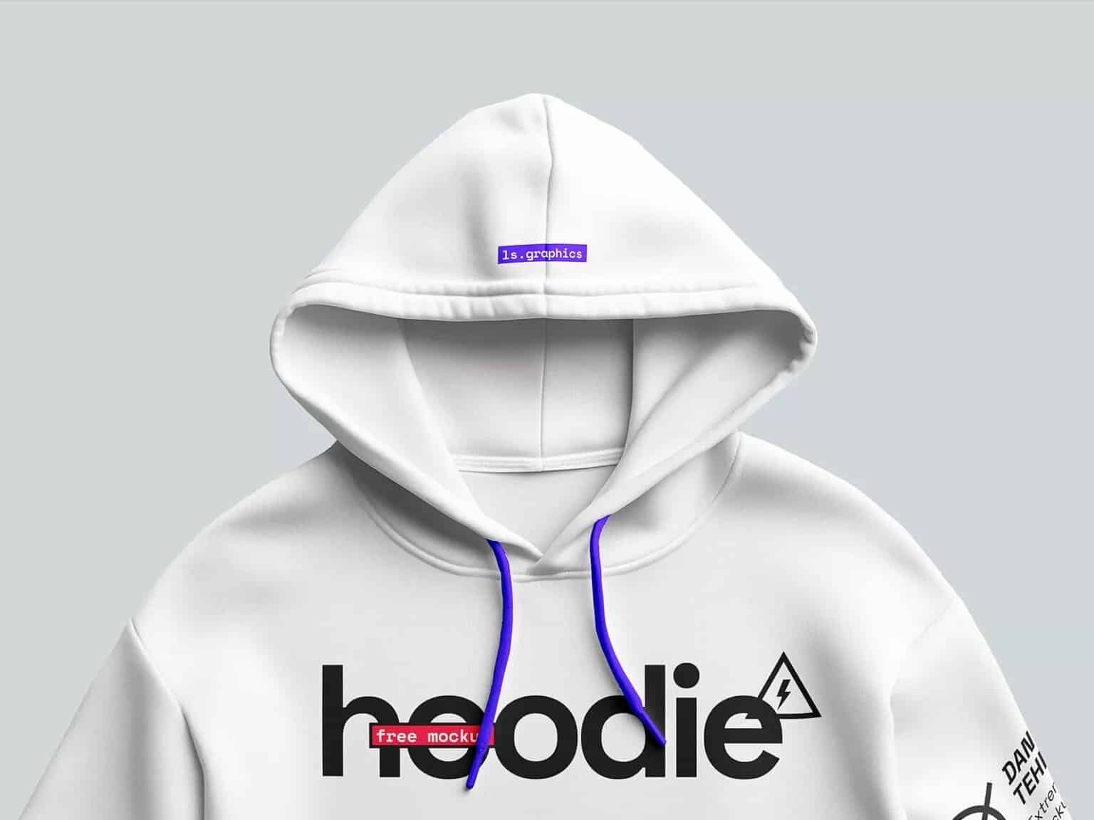Free hoodie mockup close-up scene