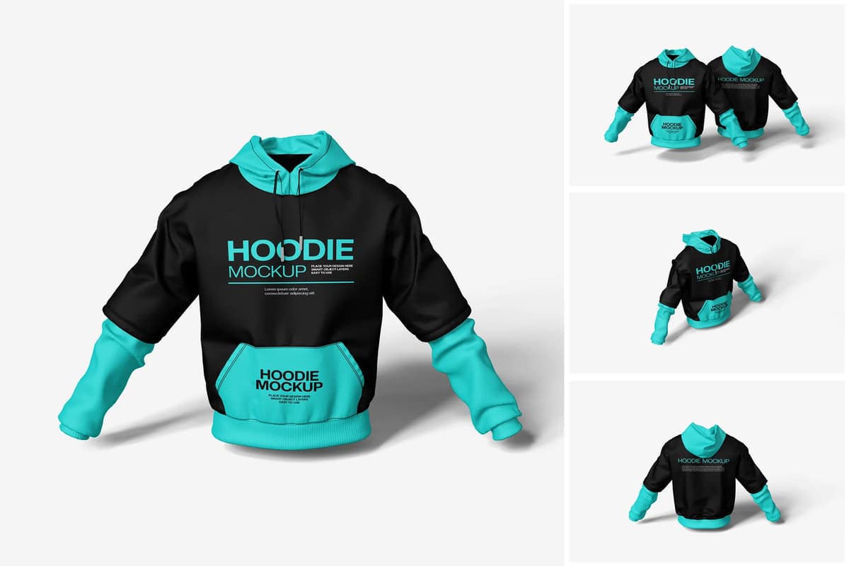 A hoodie mockup set