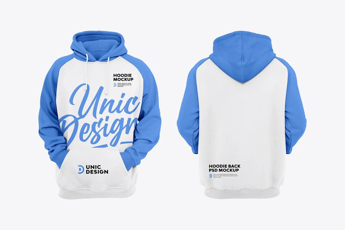 A hoodie mockup front and back