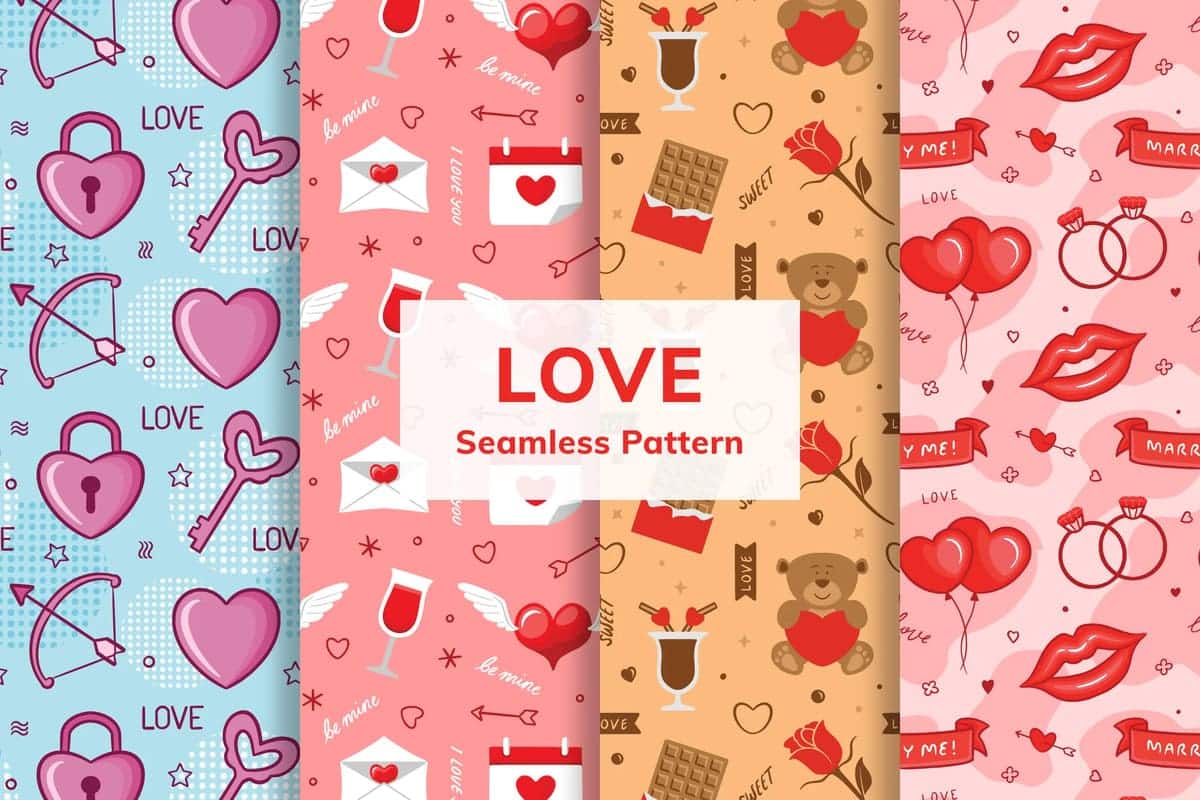 Love seamless pattern