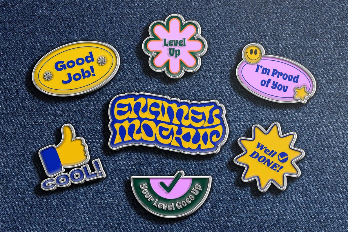 A metal pin enamel mockup scene 1