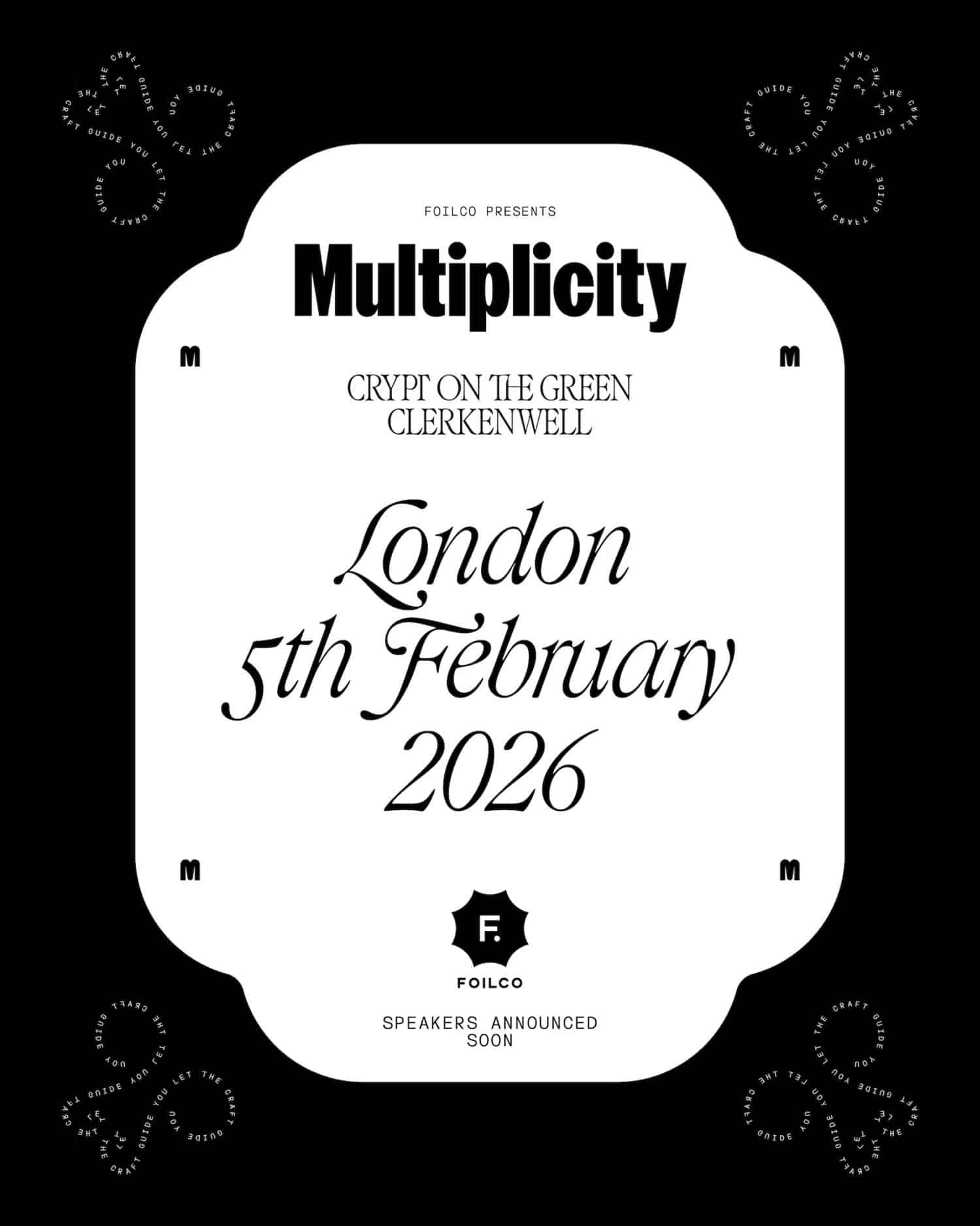 Multiplicity invitation