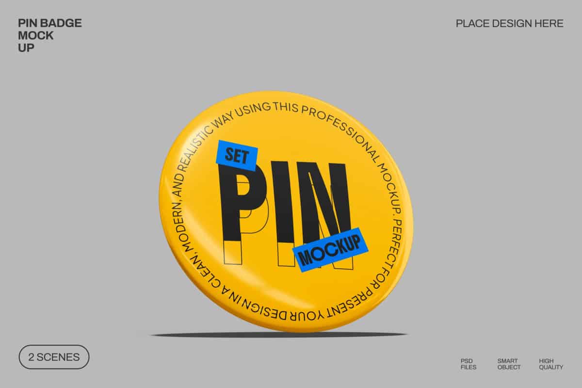Pin Badge Mockup