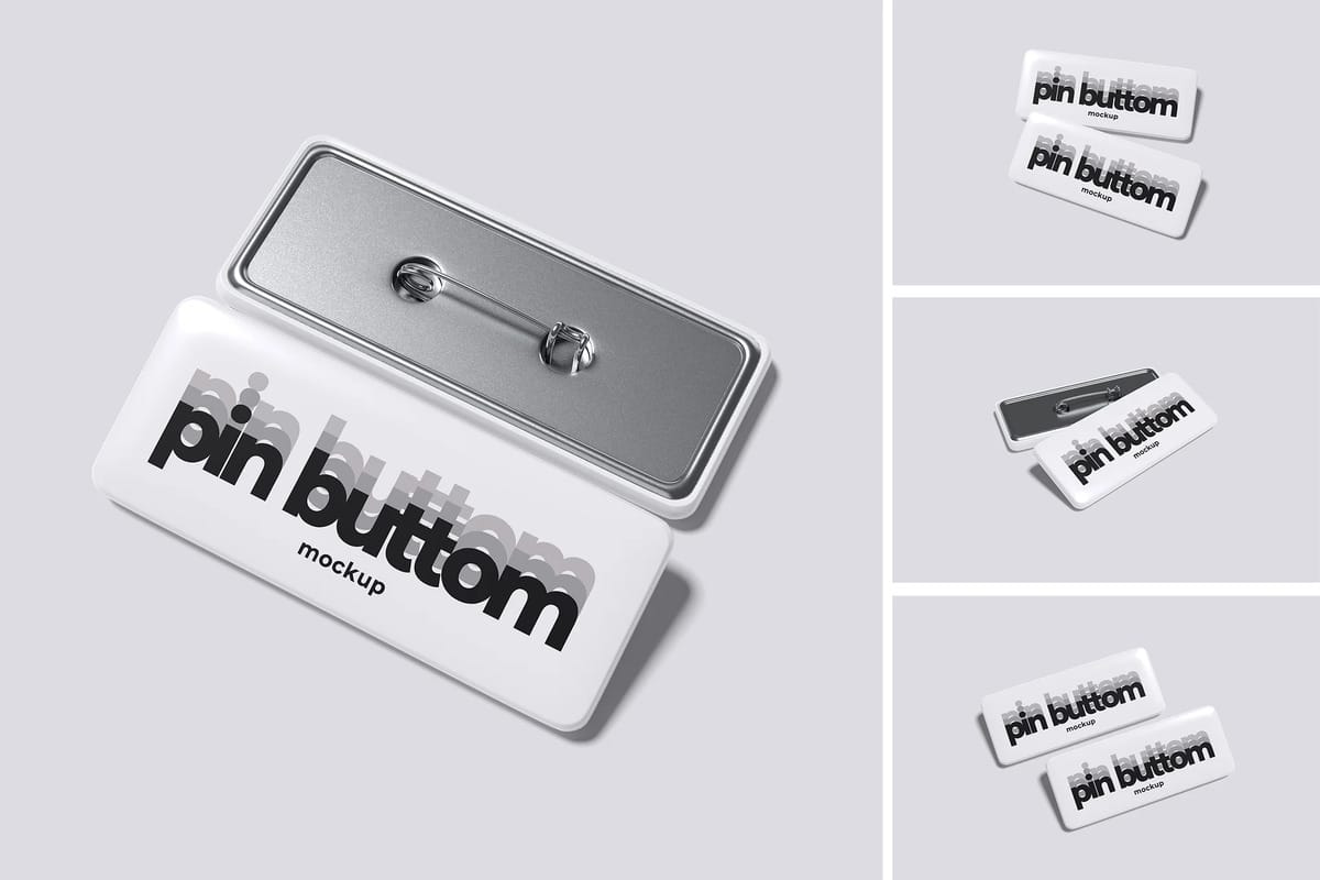 A pin button mockup set