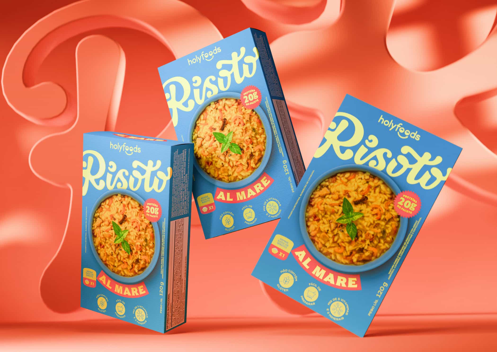 Risoto packaging in blue