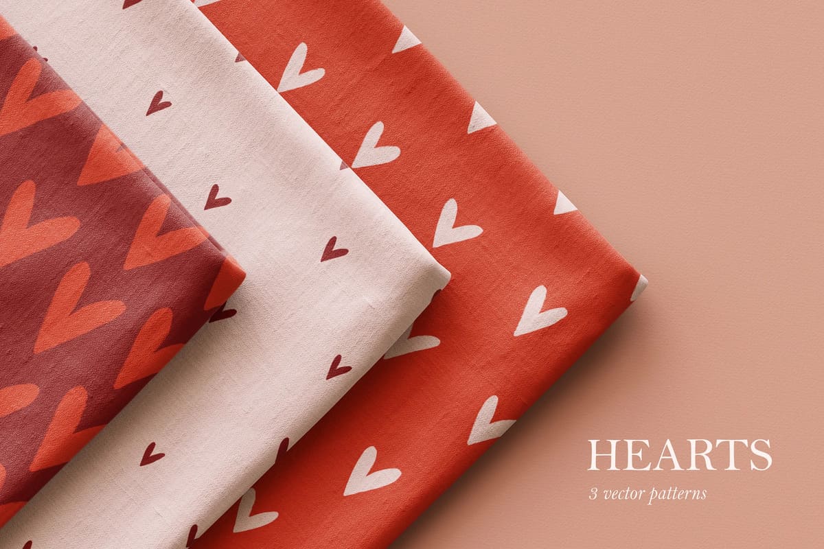 Hearts seamless patterns