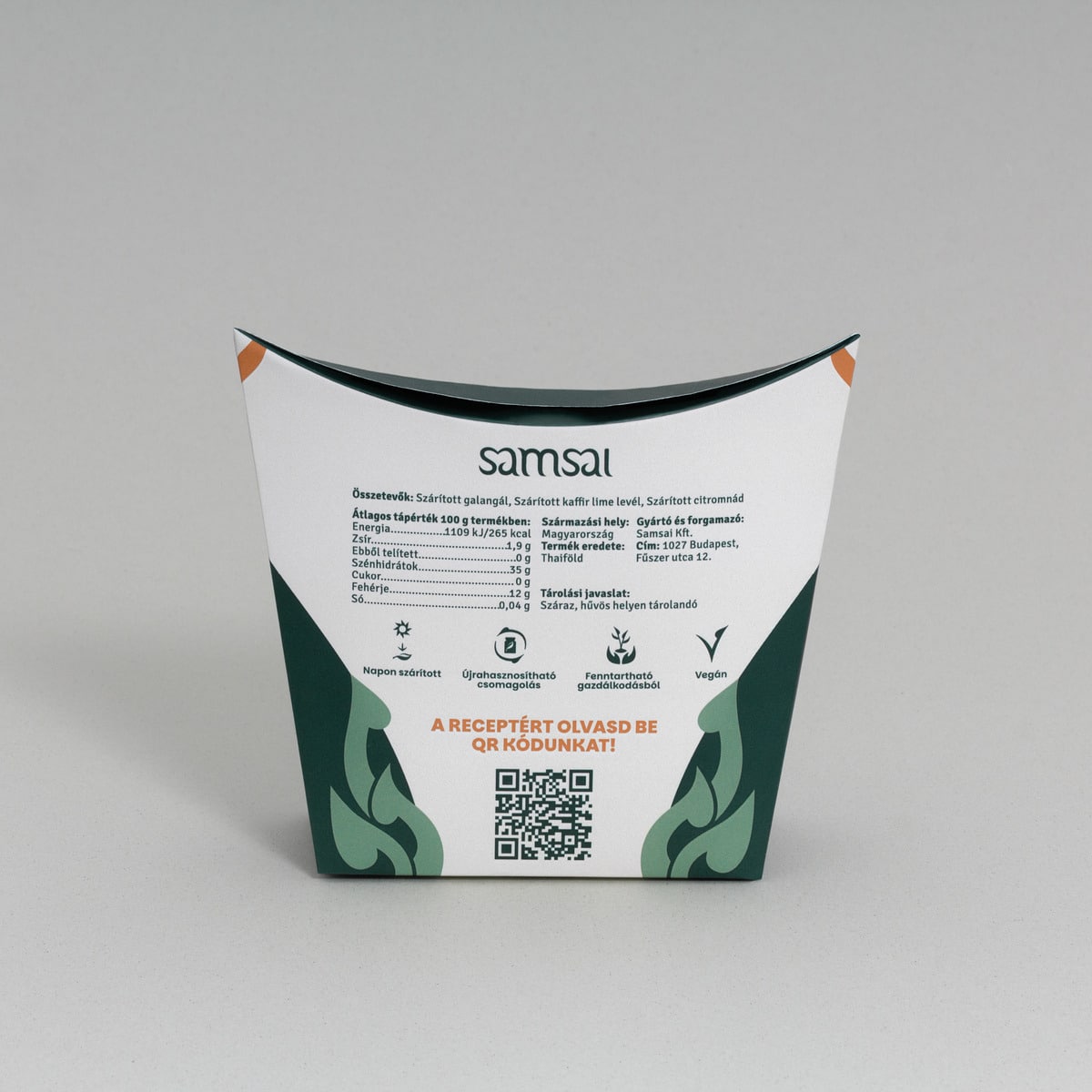 Samsai packaging backside