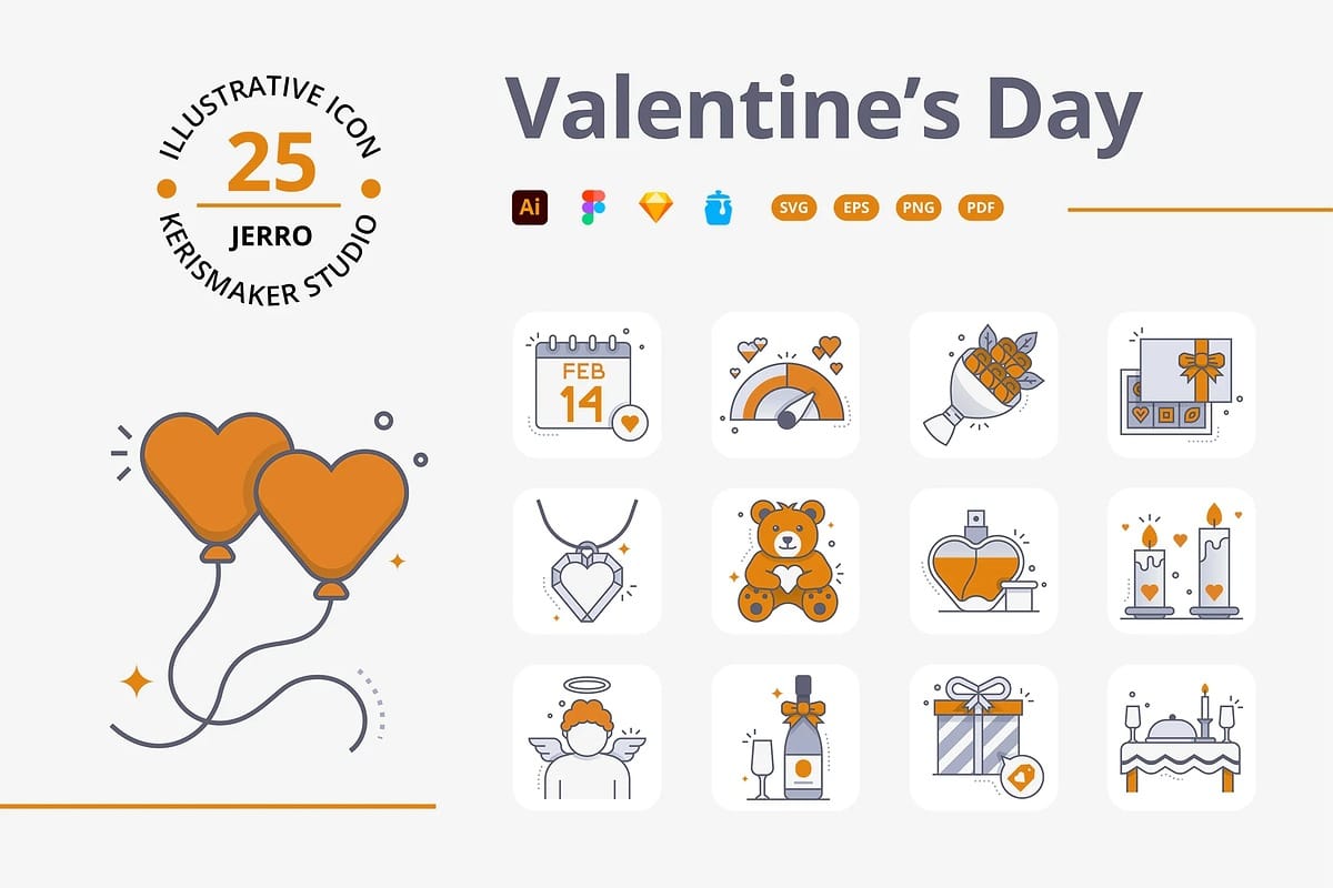 A Valentine Day Icons