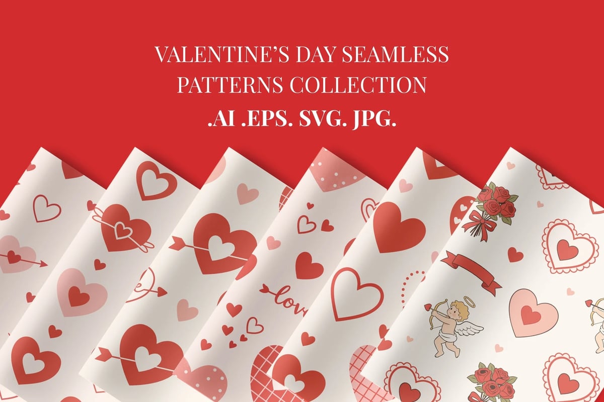 A Valentine's Day seamless patterns collection