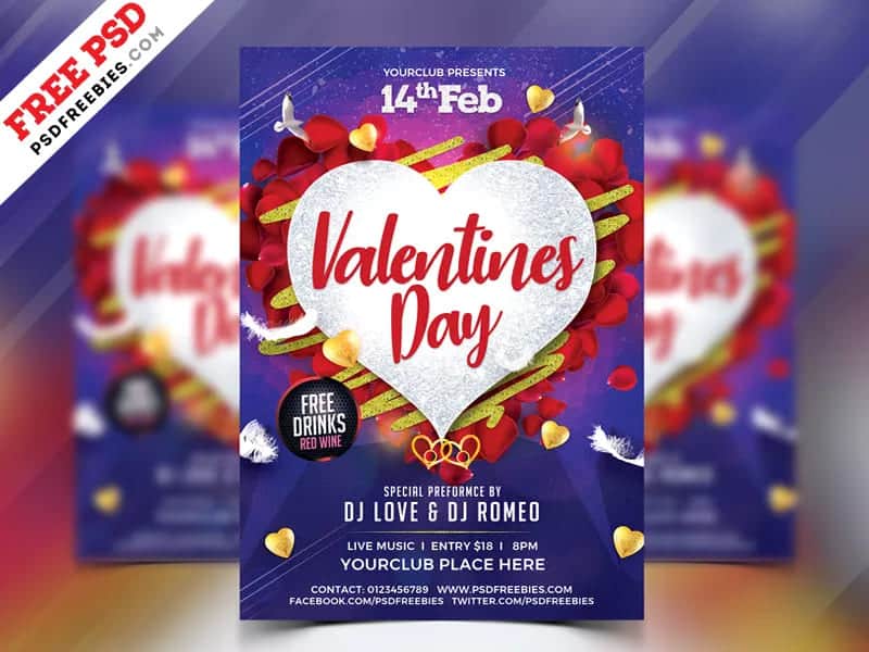 A free Valentine's Day flyer template
