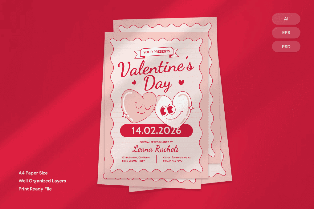 Valentine's day flyer template