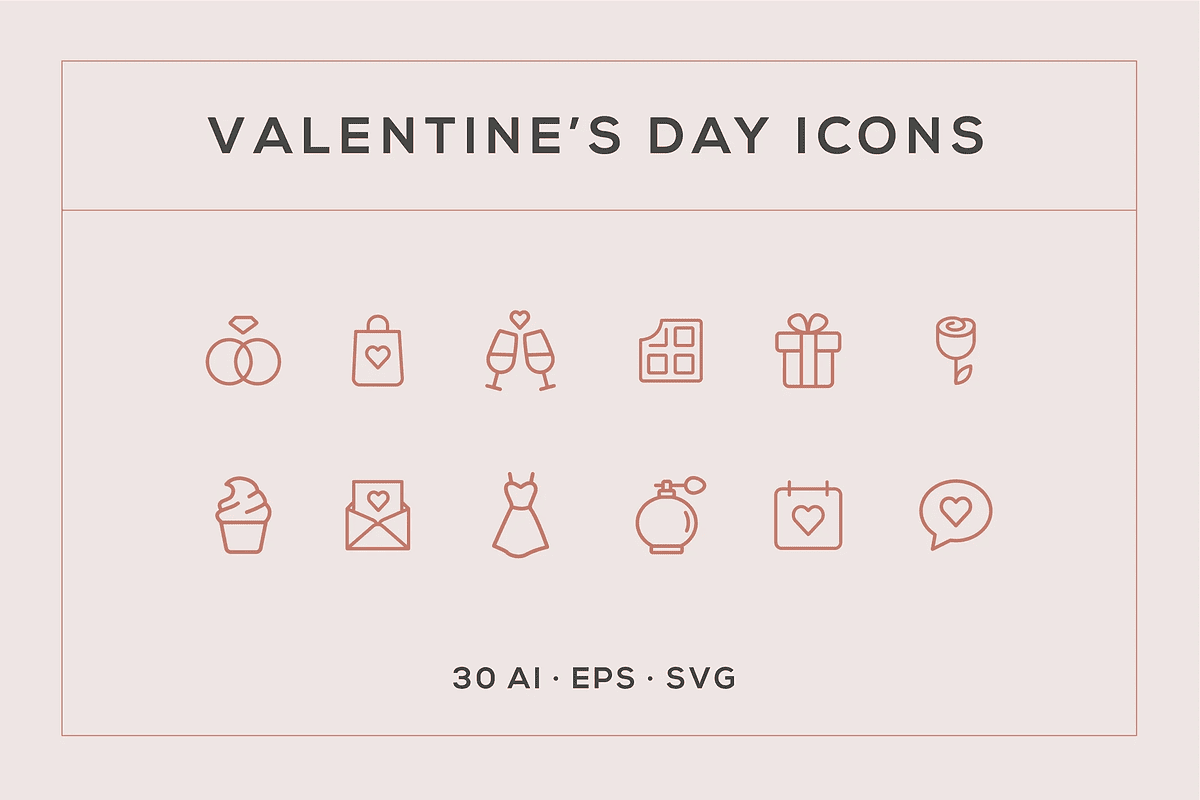 A simple Valentine's Day icons