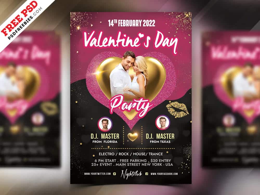 A free Valentine's Day Party Flyer Template