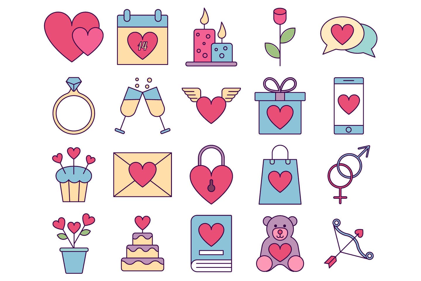 Free Valentine's Day Icon Set