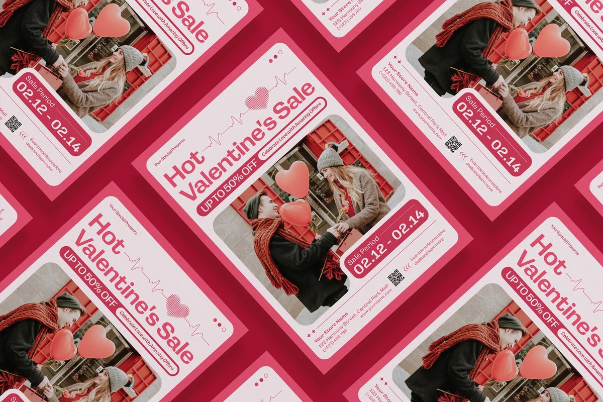Valentine's Sale flyer template