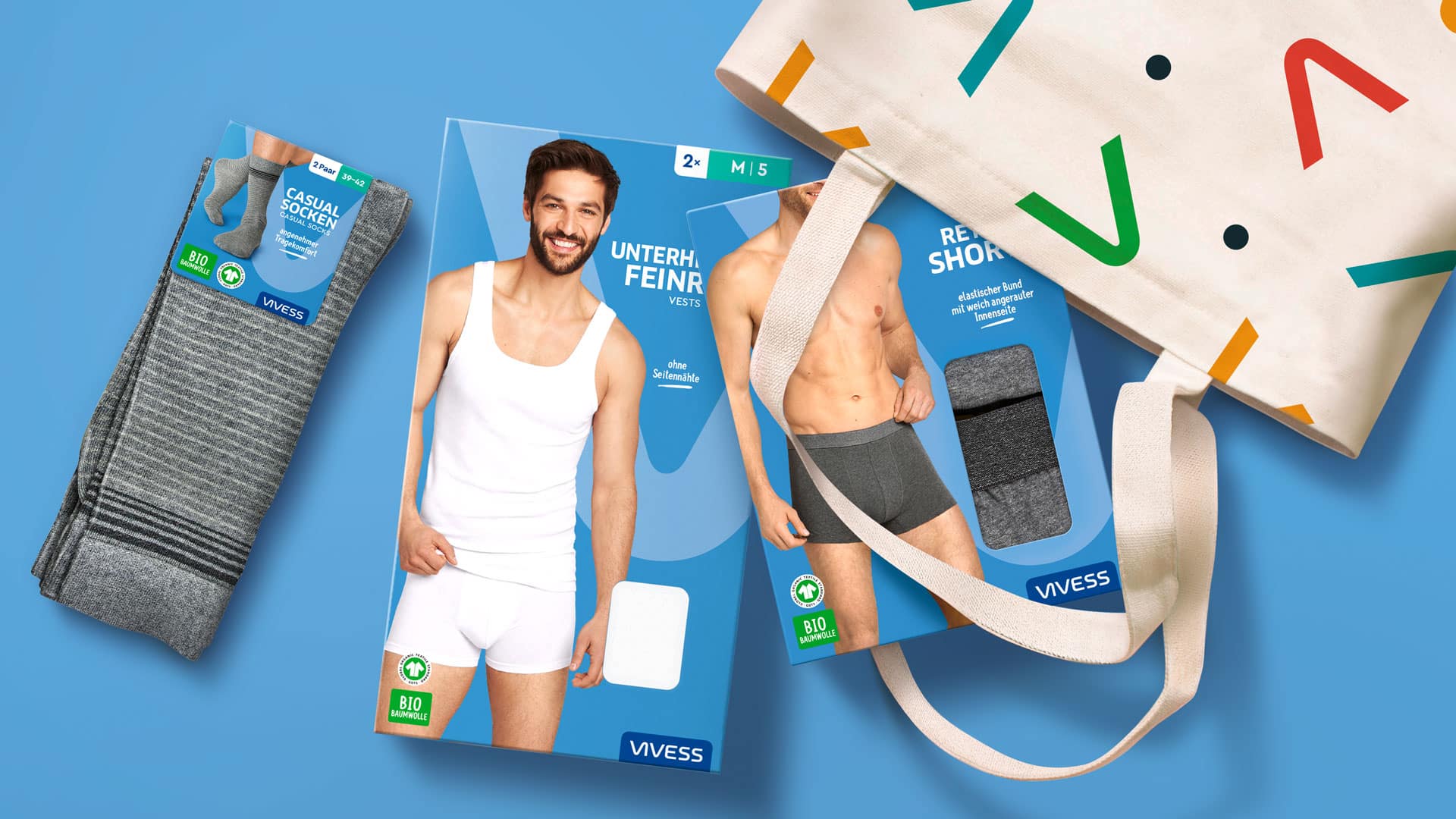 Vivess men's textile packaging