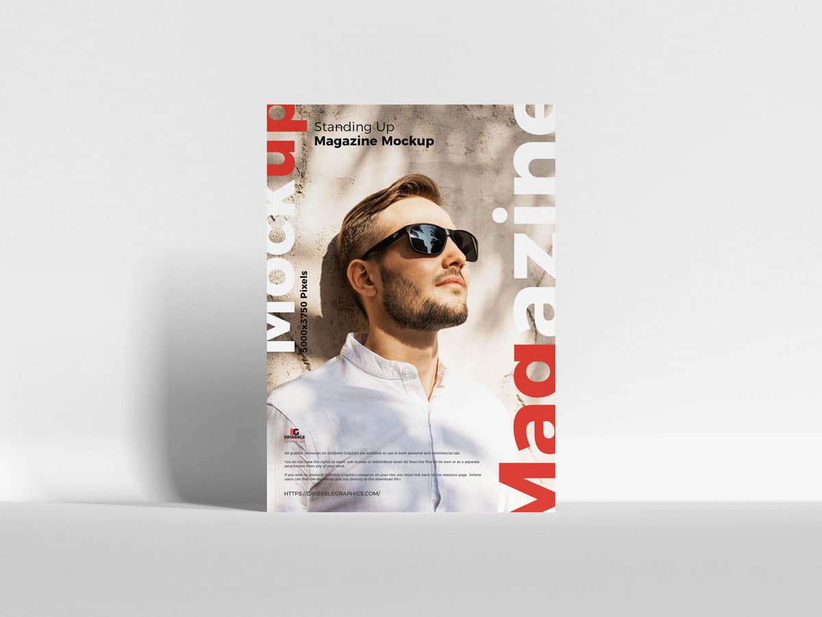 Free-standing magazine mockup