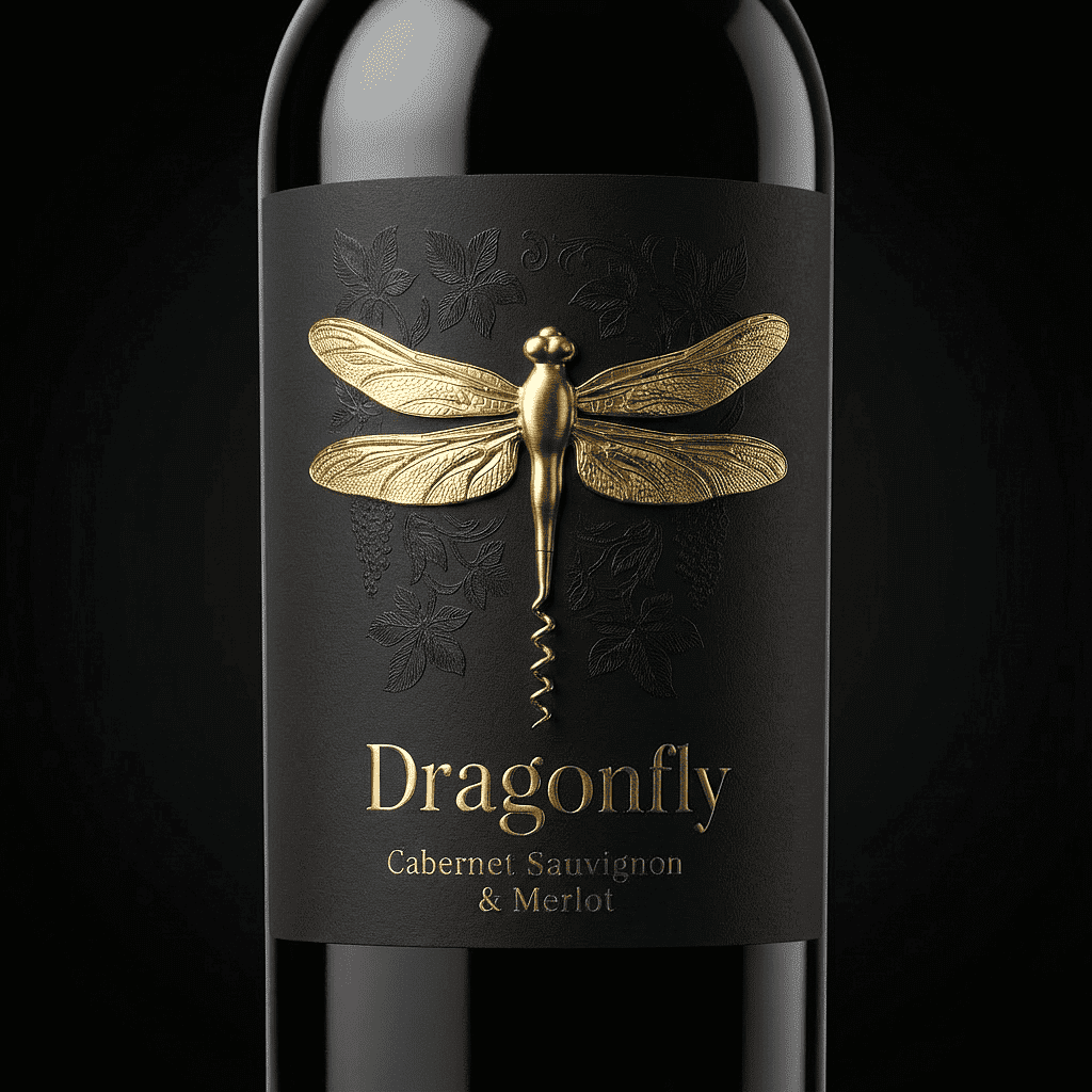 Dragonfly wine brand identity