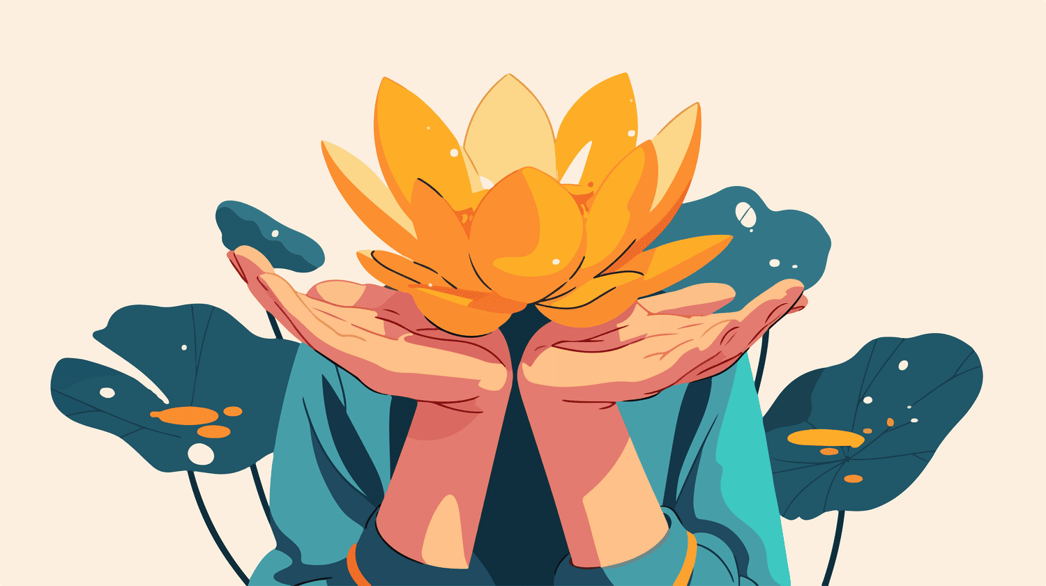 People with flower head