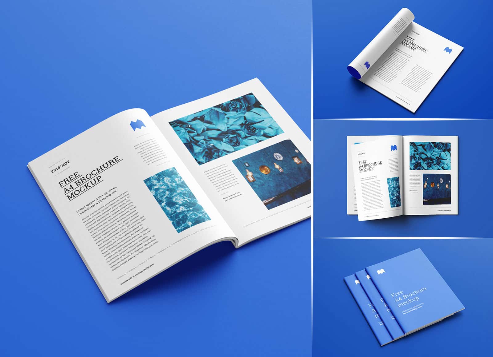 Free magazine mockup set