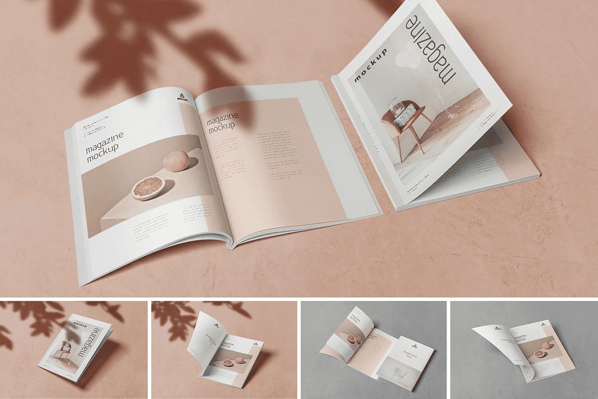 A High Quality open magazine mockup set