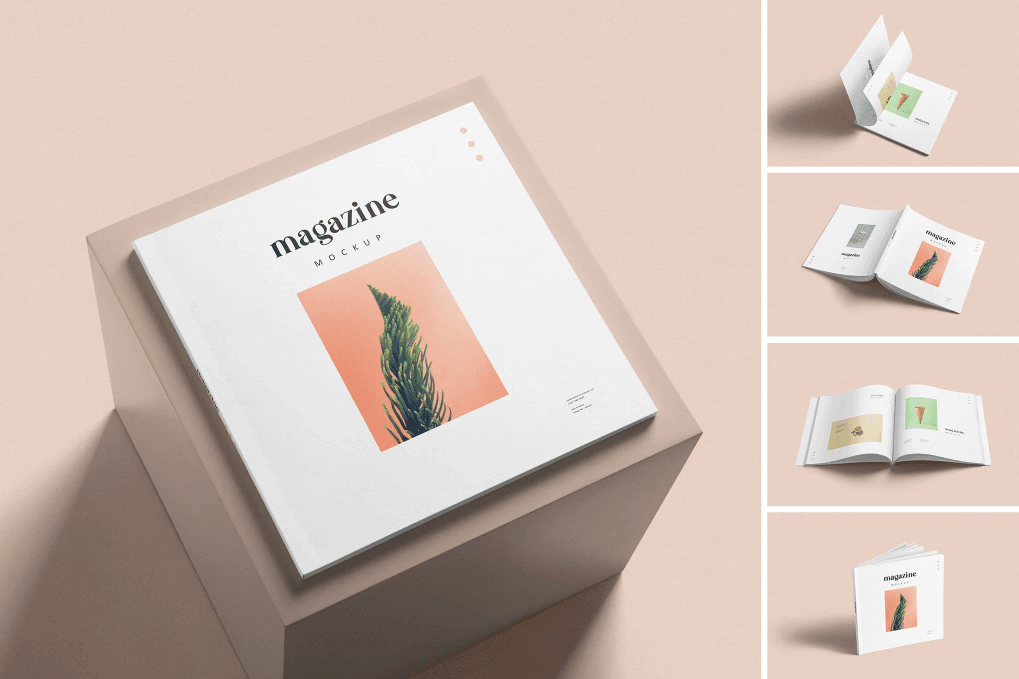 High Quality square magazine mockup